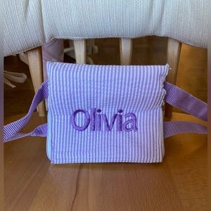 OLIVIA Lilac Seersucker Lunch Tote BRAND NEW